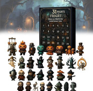 31 nätter av skräck Halloween nedräkningslåda med figurer, Halloween adventskalender 2025 med samlarobjekt skräckfigurer, dekorationer