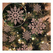36 st Jul Vita Snöflingor Plast Glitter Snöflingor Ornament för Vinter Jul