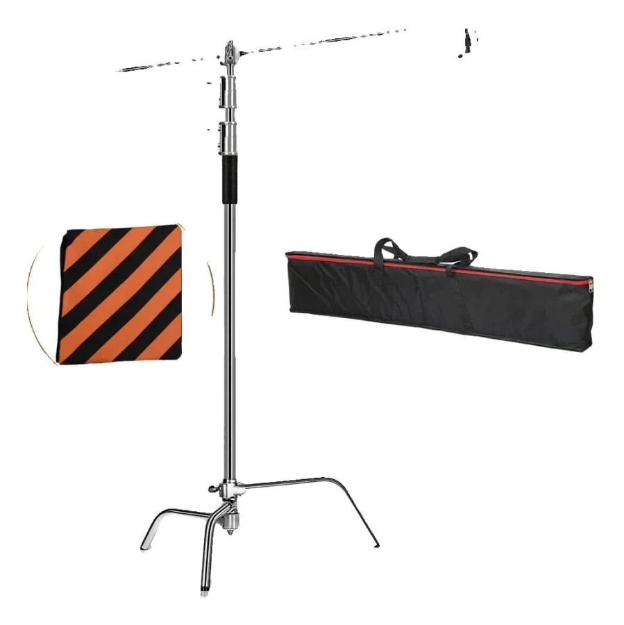Ljusstativ, Justerbar Höjd, Bärbar Design,2.6m med väska
