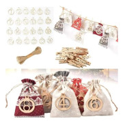 QQ-Tom adventskalender att fylla, adventskalenderväska i 2 storlekar, tygpåse adventskalendrar för barn