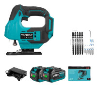 Sticksåg, Borstlös Motor, Infraröd Laserguide,2 Batteri