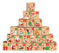 Adventskalenderlåda, 24 adventskalendrar, julklappslåda, adventslåda A