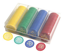 160 st Plast Pokerchips Värde 10 20 50 100 Stora Siffror för Marker Mynt Brädspel Chips