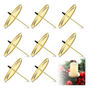 QQ-8 stycken 6 cm/2,4 tum metallplatta ljusstakar adventsljusstake