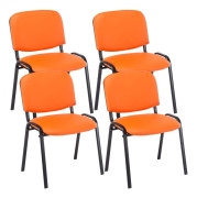 Set med 4 besökare stol Ken leatherette orange
