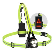 Nattlampa för löpare, LED-bröstlampa med reflex
