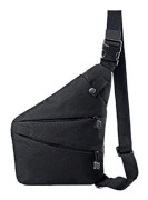Multifunktionell svart crossbody-midjeväska i Oxford-tyg med stor kapacitet för män - Höger axel Black