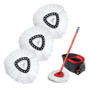 GFRED 3-pack Mikrofibermopp Ersättning Kompatibel med Vileda Turbo 3 i 1 EasyWring och Clean Mopprefill-FA-