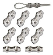 6 st Duplex Clips M6 Vajerlås Rostfritt Stål 304 Duplex Klammer för 6mm Vajer Rigging