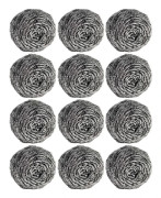 12 st Stålullsskrubbare för Rengöring av Disk, Kastruller, Grytor, Ugnar, Grillar, Diskbänkar - Rostfria Skrubbare för Kök, 12-pack