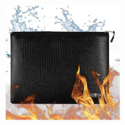 Brandsäkra Dokumentpåsar, 34x24cm Stor Vattentät Och Brandsäker Mapp Pengapåse, Brandsäker Säker Förvaringspåse Med Dragkedja