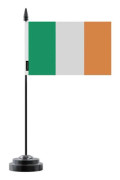 Bordflagga - Irland - 14 x 21 cm - Polyester - Plaststång - Tryck Fram/Bak Flerfärgad