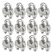 M3 Vajerlås, U-bult Kabelklämmor, 3mm Diameter Rostfri Vajerklämma, 12-pack