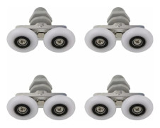 Set med 4 duschkabinrullar, Aluminiumlegering, 23 mm, Grå
