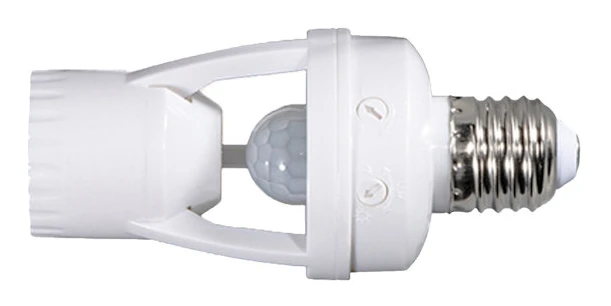 Rörelsesensor Lamphållare för E27-lampor, Automatisk ljusstyrning med PIR-sensor och Dag/Natt-detektering, Smart Lamp Lamphållare Adapter för Korridor
