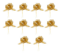 10 st Stora Dragrosetter, 15 cm Guld Organza Dragrosetter, Rosettband för Presentinslagning, Festdekorationer, Bröllopsbilar, Korgar, Födelsedagspresent