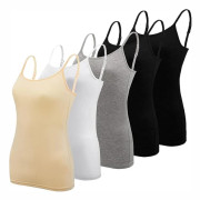5 st Basic Camisole Justerbar Camisole Spaghetti Strap Linne för kvinnor och flickor (stor)