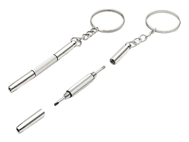 Small Pocket Size Double Sided Screwdriver for Your Glasses or Sunglasses as a Keychain, 2 pcs.