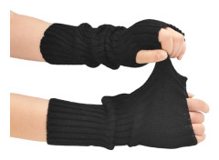 1 Pair Japanese Winter Gloves for Women, Finger Gloves with Lace, Long Warm Mittens with Wristband