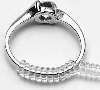 4-pack genomskinliga PVC-ringjusterare för lösa ringar