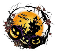 Halloween Pumpa Dekaler - Läskiga Scen Layout Fönsterdekaler för Dekoration