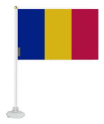 Flagga - Tchad - Mini Flagga med Sugpropp - 20 x 30 cm - Polyester - Tryck Fram/Bak Flerfärgad