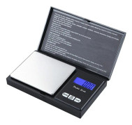Digital fickvåg precision 500g 0,01g, Högprecisionssensor LCD digital display, Bärbar resevåg med flera vägningslägen, Rostfritt stål