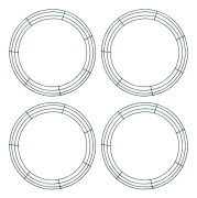 4-pack 12-tums metalltrådskransram, gröna runda gör-det-själv-blomsterhantverk, för nyårs-, tacksägelse-, påsk- och julfestdekorationer