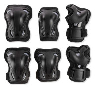 Skate Gear 3-pack Skyddsutrustning, Knäskydd, Armbågsskydd och Handledsskydd, Inlinesåkning, Multisportskydd, Unisex, Svart