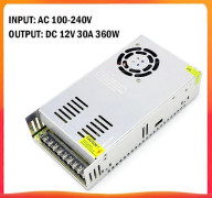 AC 100-240V till DC 12V 30A 360W Spänningstransformator Kompatibel med Reglerad Strömförsörjningsadapter Konverter Kompatibel med Strips-Perfet