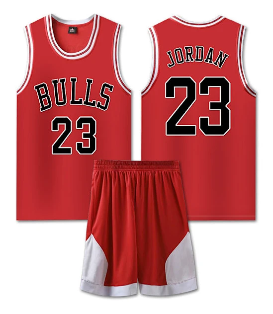 #23 Michael Jordan Baskettröja Set Bulls Uniform för Barn Vuxna - Röd K 26 (140-150CM)