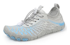 Barfotaskor för vandring, dam/herr, ventilerande, halkfria, atletiska, bred tå, vattenskor, för promenader, löpning, simning, strand Storlek 28_max Size 28 Gray