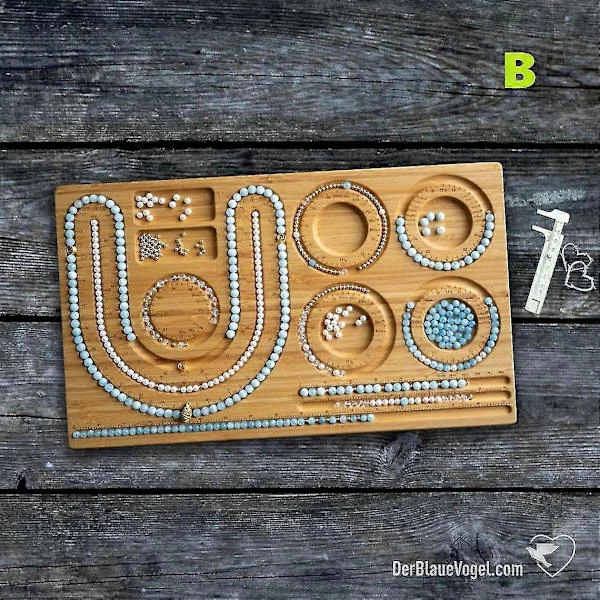 Trä Pärlbräda Smyckessnöre Pärlor Organizer Bricka För DIY Tillverkning Armband Halsband Hantverksmaterial Verktyg B