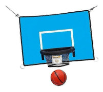 Basketbollkorgfäste för studsmattor Universal Baseboard med boll Justerbara rep för alla åldrar Träning Barn Bakgård Utomhussporter