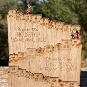 Jultomtens Slott Nedräkning Adventskalender Julklapp Träkalender Ornament Dekoration[BT] Träfärg