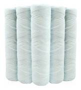 Set med 5 spolfilterpatroner Anti-Sediment 9 \" 3/4 - 20 Micron Kompatibel med 10 \" filter Tillverkad i Frankrike - Shlm
