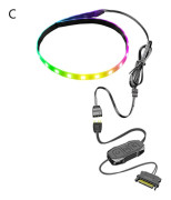COOLMOON LED-ljusremsa magnetisk 40 cm PC-datorfodral RGB-ljuslist med 4-stifts RGB/5V ARGB C C