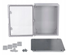 Monteringsskåp i plast 40x50x18 med transparenta luckor