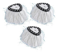Mop Heads Compatible with Vileda 2-in-1 Turbo Mop, Replacement Head, Microfiber (White, 3-Pack)