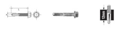 SJÄLVBORRANDE SKRUV MED SEXKANTSKRUV 5,5*75MM 12MM - 2 STO - 532 5,5*75