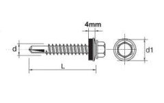 IMPAX SJÄLVBORRANDE SKRUV MED EPDM #3,5MM RAL9007 4,8*19MM - 3 STO - 635209007*19