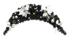 vidaXL Julbåge med LED svart 90 cm PVC