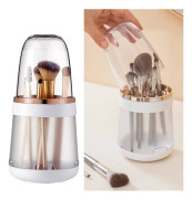 #Makeup Brush Organizer with Protective Lid - White Removable or#