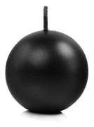 Svart metalliskt klotljus 6 cm