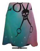 Love Skull Frisyr Förkläde Professionell Barber Cape 168x140 cm