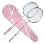[SC] 2 pcs Badminton Rackets and Bag Set Badminton Racket Set Indoor Outdoor Pink Pink