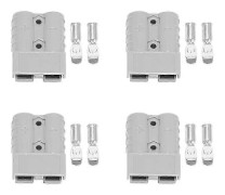4X Anderson-kontaktanslutningar 50A 600V 6-12AWG AC/DC Elverktyg för 6AWG Pläterade Solida Terminaler Grå