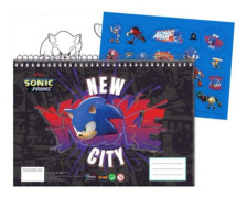 Sonic the Hedgehog A4 Spiral Skissblock med 40 Ark och Klistermärken - Skaffa Ditt Sonic the Hedgehog