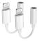 2-pack - Apple Lightning till 3,5 mm hörlursuttag adapter kontakt Aux ljud hörlurar/hörlursdongel stereokabel för iPhone 7/7 Plus/8/8 Plus/X/XS