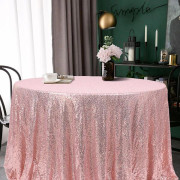 120cm Rund Paljett Glitter Bordsduk Bröllopsfest Dekoration (Roséguld)